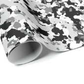 Arctic White Gray Black Camouflage Camouflage Part Geschenkpapier (Rolleneckpunkt)