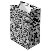 Arctic White Gray Black Camouflage Camouflage Part Mittlere Geschenktüte (Vorderseite Schrägansicht)