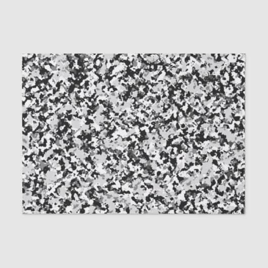 Arctic White Gray Black Camouflage Camouflage Part Seidenpapier (Vorderseite)