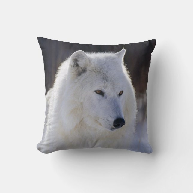 Arctic White Wolf Pillow Kissen (Vorderseite)