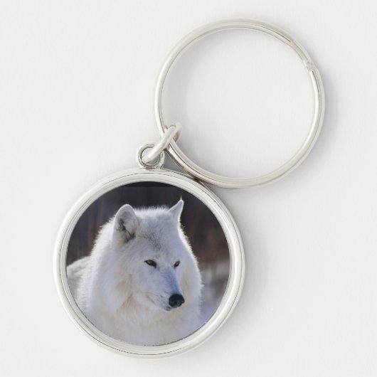 Arctic White Wolf Schlüsselanhänger (Vorne)