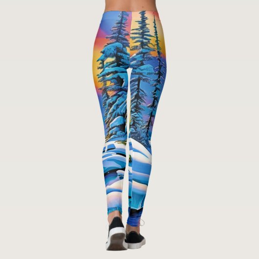 Arctic Wild Snowy Polar Bear Leggings (Rückseite)