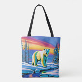 Arctic Wild Snowy Polar Bear Tasche (Rückseite)