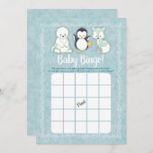 Arctic Winter Animals Baby Dusche Bingo Spiel Einladung (Vorne/Hinten)