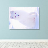 Arctic Winter White Fox Vibranly Color Foto Design Leinwanddruck (Insitu (Holzboden))