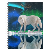 Arctic Wolf & Aurora Wildlife-Fan-Notebook Notizblock (Vorderseite)