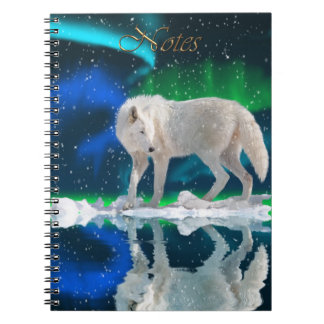 Arctic Wolf & Aurora Wildlife-Fan-Notebook Notizblock