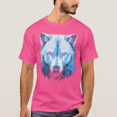 Arctic Wolf Face Wolves Art Motif T-Shirt (Vorderseite)