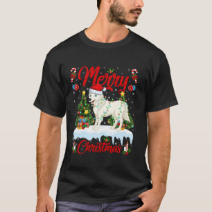 Arctic Wolf Frohe Weihnachtsbaum Lichter arktische T-Shirt