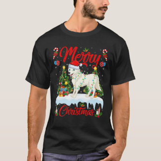 Arctic Wolf Lover Xmas Lighting Santa Arctic Wolf T-Shirt
