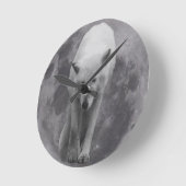 Arctic Wolf Moon Round Clock Runde Wanduhr (Winkel)