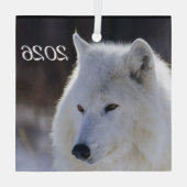 Arctic Wolf Ornament Aus Glas (Rückseite)