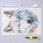 Arctic Wolf Watercolor Seidenpapier (Handwerk)