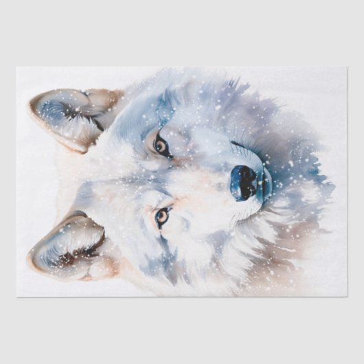 Arctic Wolf Watercolor Seidenpapier (Vorderseite)