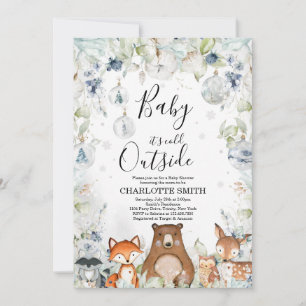 Arctic Woodland Babydusche Einladung