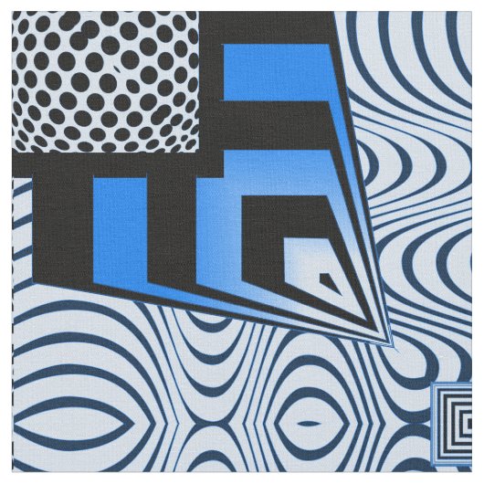 Arcturian OP-Kunst Blau Stoff (Nahaufnahme)