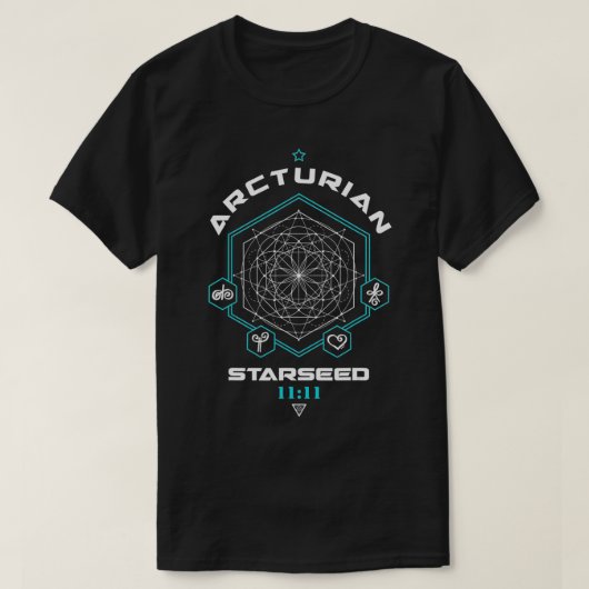 Arcturian Starseed Light Code Sacred Geometry 1111 T-Shirt (Design vorne)