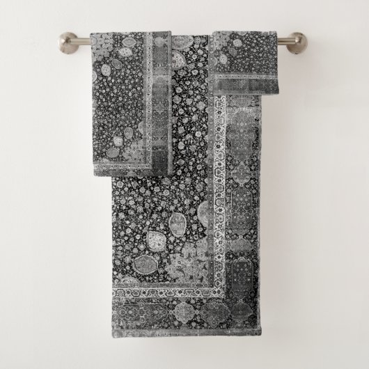 Ardabil Schwarzes u. Weiß Badhandtuch Set (Insitu)