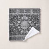 Ardabil Schwarzes u. Weiß Badhandtuch Set (Waschlappen)