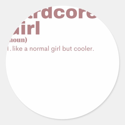 ardcore Girl - Hardcore Runder Aufkleber (Vorderseite)