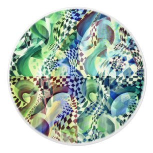 Ardeco Abstrakt Verzerrung Emerald Keramikknauf
