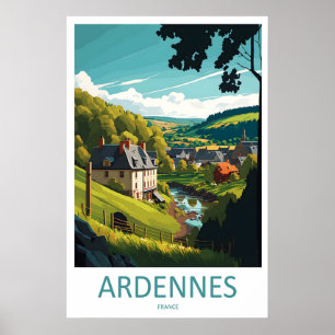 Ardennes Vintage Reise Nationalpark Poster Skigebi
