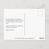 Ardent Romance Foto Wedding Save the Date Postkarte (Rückseite)