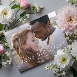 Ardent Romance Foto Wedding Save the Date Postkarte