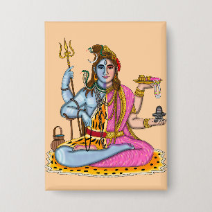 Ardhanarishvara-Knopf Button