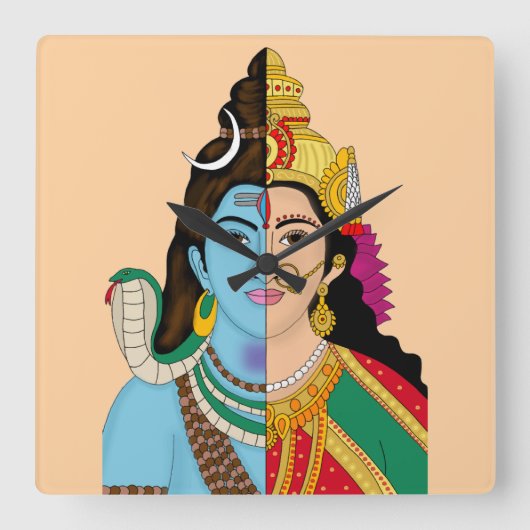 Ardhanarishwara Wanduhr (Vorderseite)