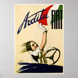 ARDITA FIAT Werbung Vintage Car Racing Poster