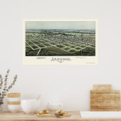 Ardmore, OK Panorama Karte - 1891 Poster (Küche)