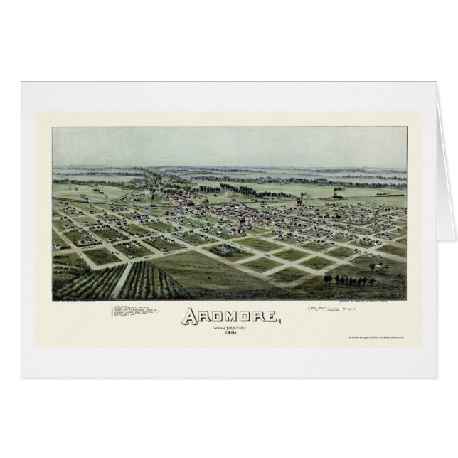 Ardmore, OK Panorama-Map - 1891 (Vorderseite (Horizontal))