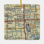Ardmore OK Vintag Map Keramikornament (Vorderseite)