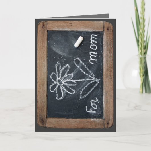 Ardoise 10 Flower for Mom Vinatge School Slate C Karte (Vorderseite)