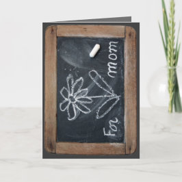 Ardoise 10 Flower for Mom Vinatge School Slate C Karte