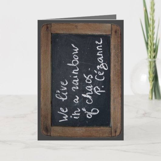 Ardoise Rustic School Slate Cezannes Zitat H Card Karte (Vorderseite)