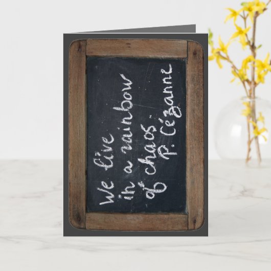 Ardoise Rustic School Slate Cezannes Zitat H Card Karte (Gelbe Blume)