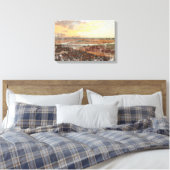 Ardrossan Beach Sunset Watercolour Leinwanddruck (Insitu (Schlafzimmer))