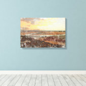 Ardrossan Beach Sunset Watercolour Leinwanddruck (Insitu (Holzboden))