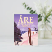 Åre Sweden Ski-Reiseplakat Postkarte (Stehend Vorderseite)