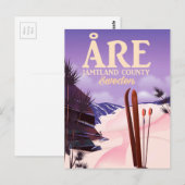 Åre Sweden Ski-Reiseplakat Postkarte (Vorne/Hinten)