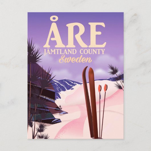 Åre Sweden Ski-Reiseplakat Postkarte (Vorderseite)