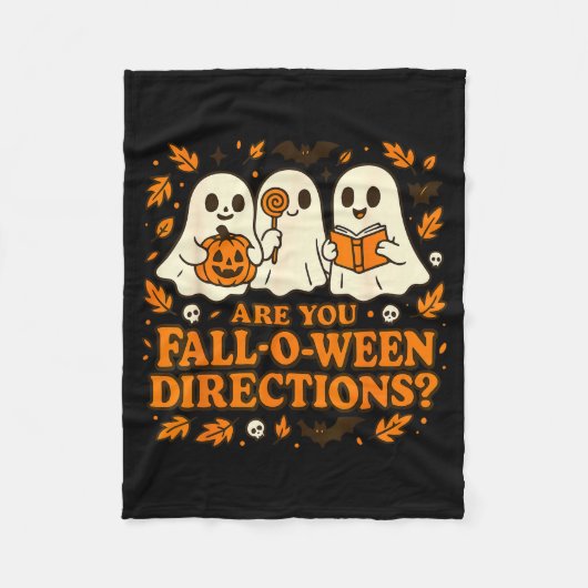 Are You Fall-o-ween Direction Funny Teacher Hallow Fleecedecke (Vorderseite)