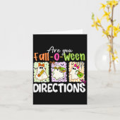 Are You Fall-o-ween Directions Cute Ghost Teacher  Karte (Gelbe Blume)