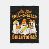 Are You Fall-o-ween Directions Funny Ghost Teacher Fleecedecke (Vorderseite)