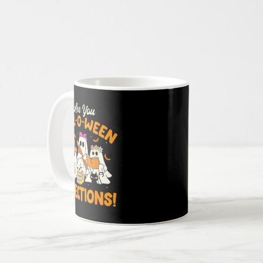 Are You Fall-o-ween Directions Funny Ghost Teacher Kaffeetasse (Vorderseite Links)
