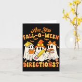 Are You Fall-o-ween Directions Funny Ghost Teacher Karte (Gelbe Blume)