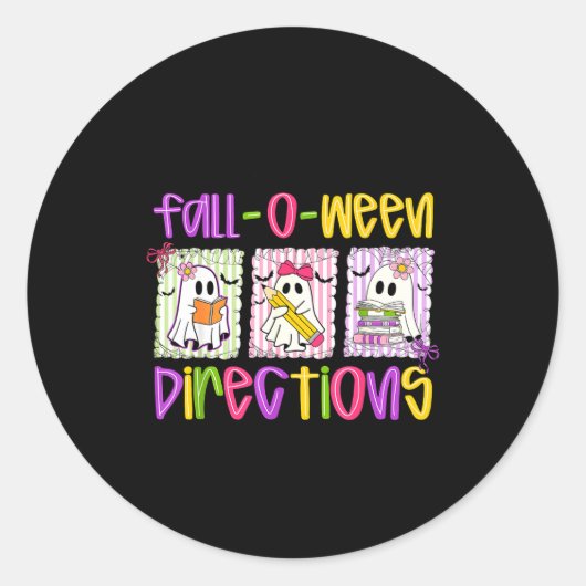 Are You Fall-o-ween Directions Funny Teacher Hallo Runder Aufkleber (Vorderseite)