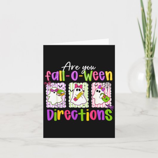 Are You Fall-o-ween Directions Soky Cute Ghost Tea Karte (Vorderseite)